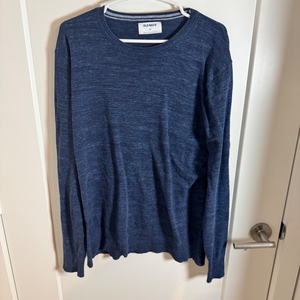 Old Navy Heathered Blue Long Sleeve‎ Crew Neck Sweater XL